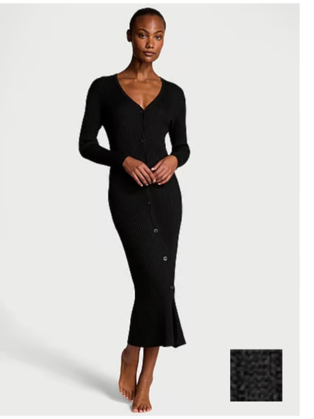 NWT Victoria's Secret Black Knit Cardigan Dress Sizes S & M